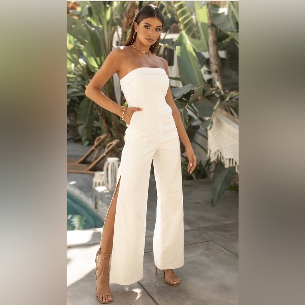 RUNAWAY the label tara jumpsuit, white size 6 - Picture 2 of 2